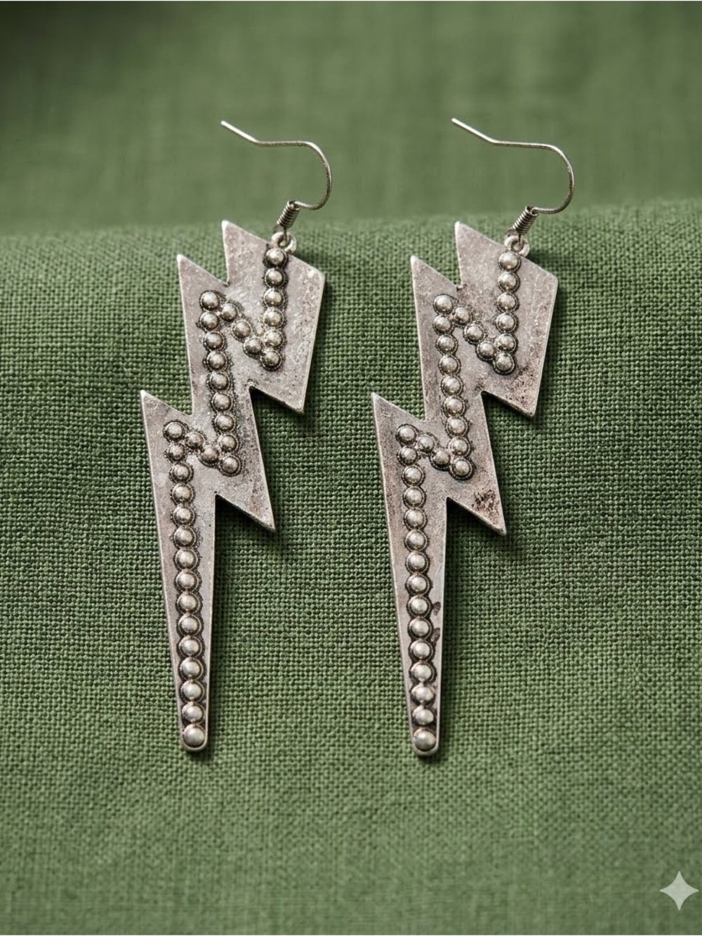 Boutique by BKE Silver Lightning Bolt Drop Earrings